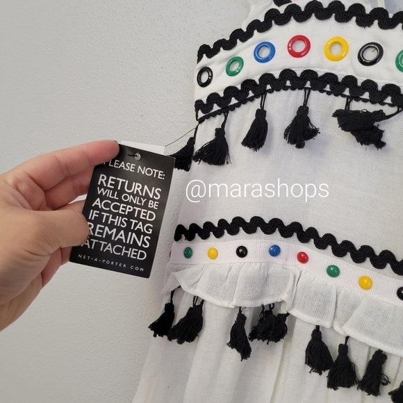 Dodo Bar Or Amal Tassel Studded Maxi Cotton Dress - Picture 4 of 7